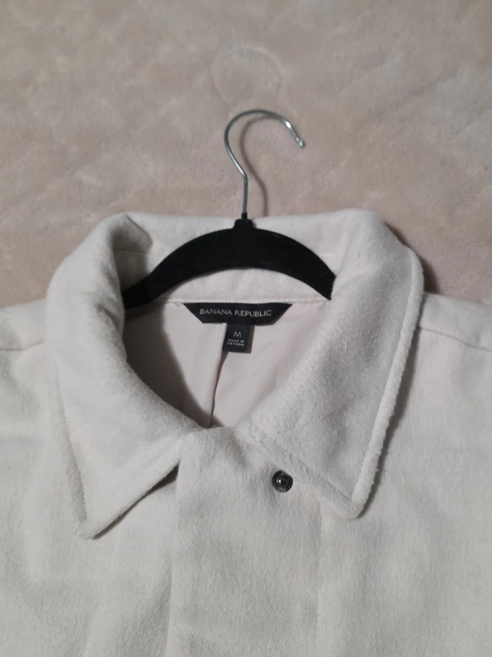 Banana Republic M Soft Cream Pea Coat Jacket - Classic Collared Coat
